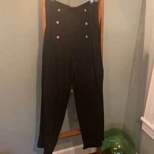 Boohoo horn button Wide Leg Jersey Trouser